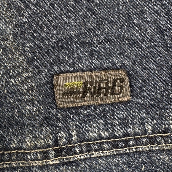 Vintage Wranglers 90s Blue Denim Cargo Baggy Wide Leg Jeans Y2K Boy Sz 12 - Picture 8 of 10